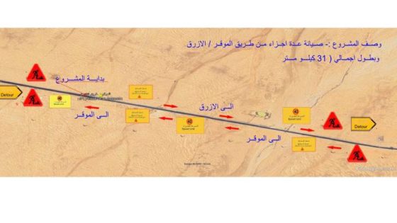 المشهد المعاصر | الإعلان عن موعد بدء أعمال صيانة وإعادة تأهيل طريق الموقر