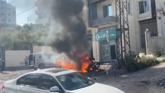 المشهد المعاصر | شهيد بغارة لطيران الاحتلال على سيارة في بلدة عين بعال جنوب لبنان