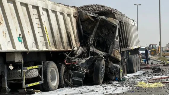 المشهد المعاصر | وفاة أردني بحادث تصادم شاحنتين على طريق الموقر