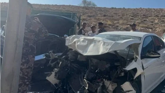 المشهد المعاصر | مراسل رؤيا: وفاة و4 إصابات بحادث تصادم مروع بلواء ذيبان في مأدبا