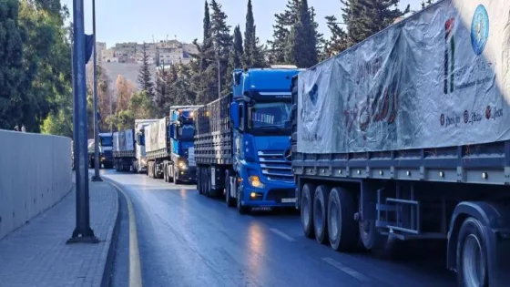 المشهد المعاصر | عبور قافلة المساعدات التي تم تسييرها من الأردن إلى غزة الخميس