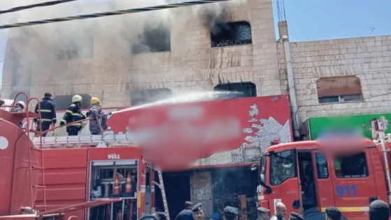 المشهد المعاصر | مراسل رؤيا: جهود متواصلة لإخماد حريق شب في محل تجاري بالكرك دون إصابات