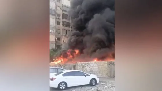 المشهد المعاصر | مراسلة “رؤيا”: حريق كبير في الطريق الجديدة في بيروت والنيران تقترب من المنازل