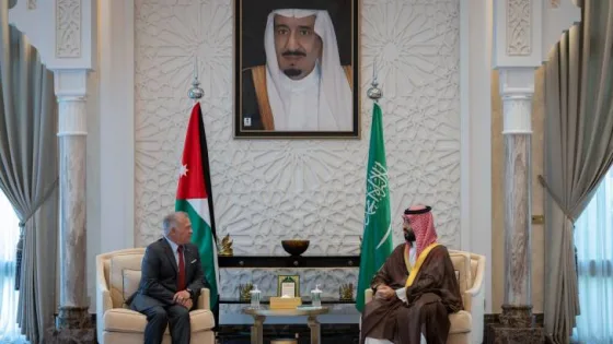 المشهد المعاصر | الملك يلتقي ولي العهد السعودي في نيوم لبحث العلاقات الثنائية وتطورات غزة والضفة الغربية