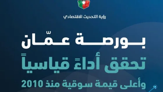 المشهد المعاصر | بورصة عمان تحقق رقماً قياسياً جديداً بأعلى قيمة سوقية منذ 15 عاماً