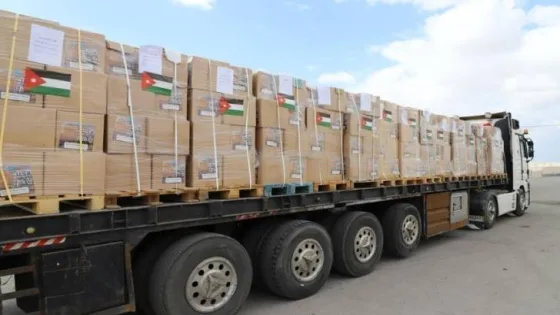 المشهد المعاصر | الهيئة الخيرية الهاشمية: عبور قافلة جديدة مكونة من 26 شاحنة إلى قطاع غزة